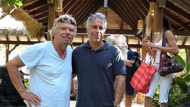 Richard Branson and Jeffrey Epstein in a photo released by the US DOJ in December 2025.