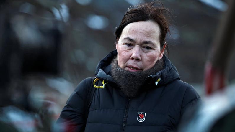 Greenland's Foreign Minister Vivian Motzfeldt speaks to the media as Denmark's Defence Minister Poulsen and Chief of Defence General Michael Wiggers Hyldgaard visit a hydroelectric power plant in Buksefjord, Greenland January 31, 2026.