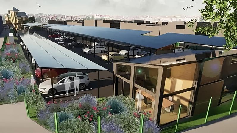 The car park would have 205 spaces and dozens of electric charging points under the plans