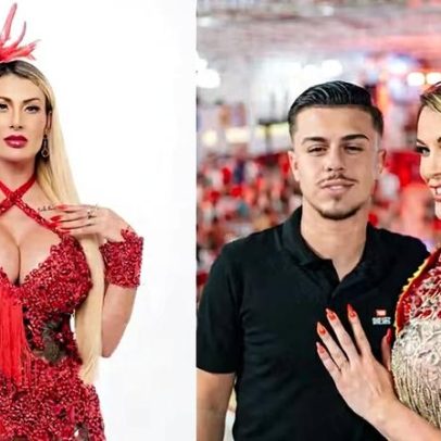 Andressa Urach desfila no Carnaval e comenta ciúmes do namorado