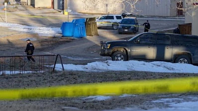 Tumbler Ridge secondary school in British Columbia in the aftermath of the shooting.