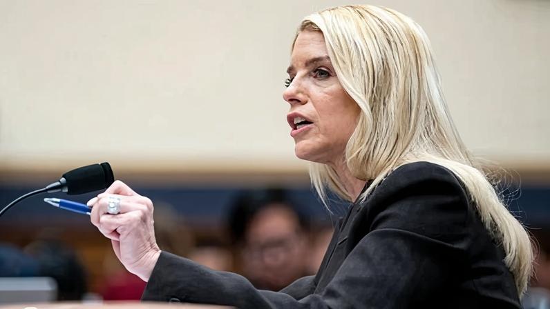Pam Bondi at the US Capitol in Washington DC on 11 February.