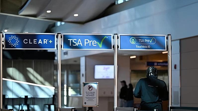 A TSA security checkpoint at Ronald Reagan Washington National Airport in Arlington, Virginia