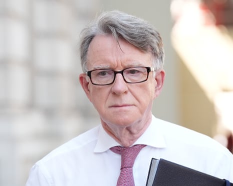 Peter Mandelson arriving at the Cabinet Office in central London in January 2026.