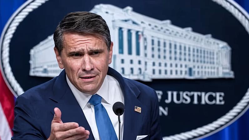 Todd Blanche during a news conference after the DoJ released 3m pages of Epstein files on Friday.