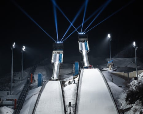 The Predazzo Ski Jumping Stadium, which will host the ski jumping events at the 2026 Winter Olympics.