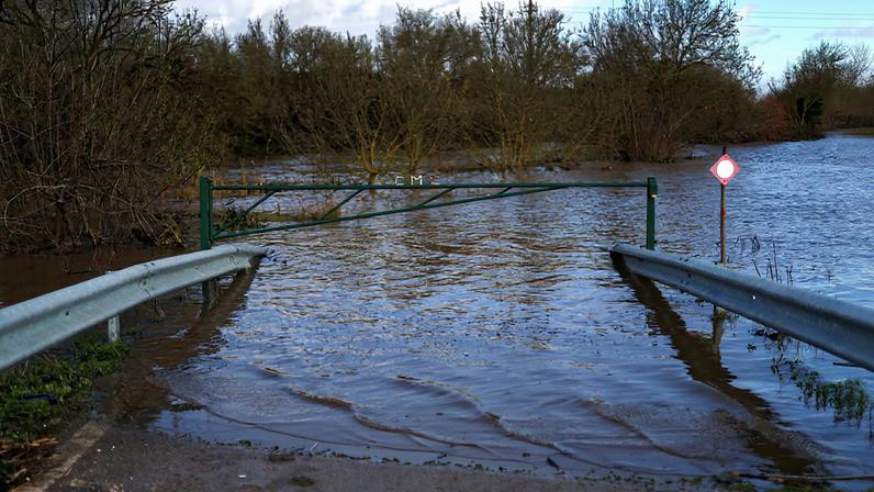 View of a flooded area after the passage of storms Kristin and Leonardo, in the parish of Valada where the vote for the presidential election has been postponed, in Cartaxo, Portugal, February 8, 2026.