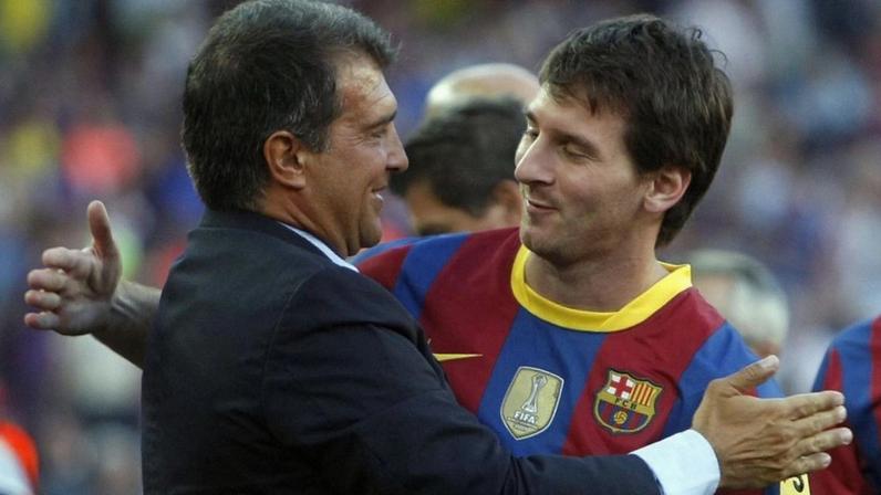 Laporta e Messi em foto de arquivo — Foto: Getty Images