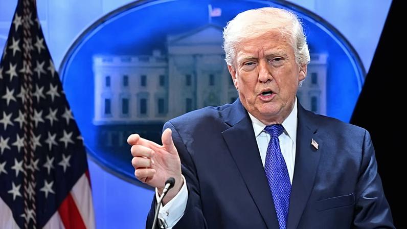 Donald Trump speaks at the White House on 20 February 2026.