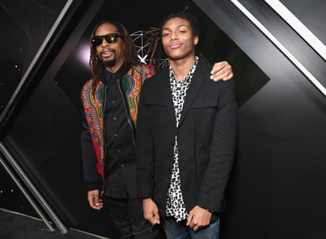 Lil Jon (left) and son Nathan Smith in New York City on 24 October 2018.