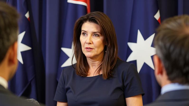 Jane Hume at a press conference after the Liberal party leadership spill on Friday.