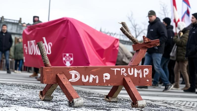 Demonstrators in Copenhagen in January. Just 26% of Danes said they saw the US as a friend or ally, down from 80% in 2023.