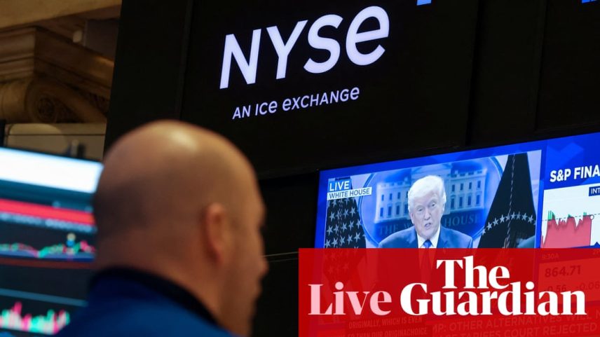 A trader on the floor of the New York stock exchange.