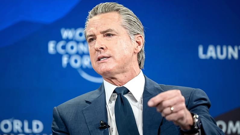 Gavin Newsom has told Europeans that ‘grovelling to Trump’s needs’ makes them ‘look pathetic on the world stage’.