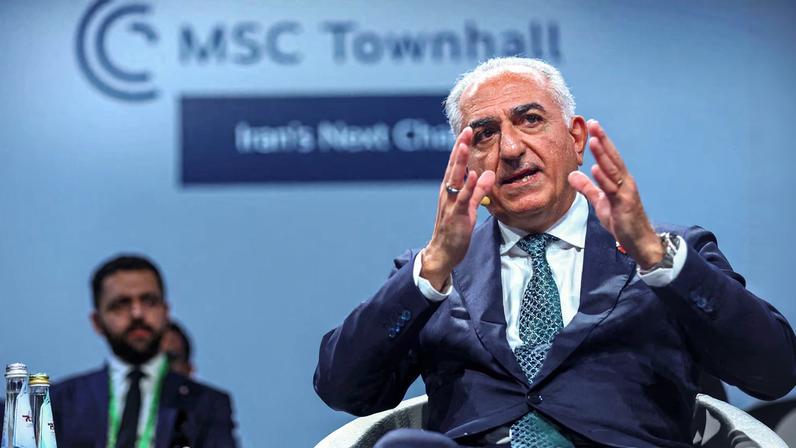 Reza Pahlavi, the exiled son of Iran's last shah and an Iranian opposition figure, speaks during the Munich Security Conference (MSC) in Munich, Germany, February 13, 2026. REUTERS/Thilo Schmuelgen/File Photo