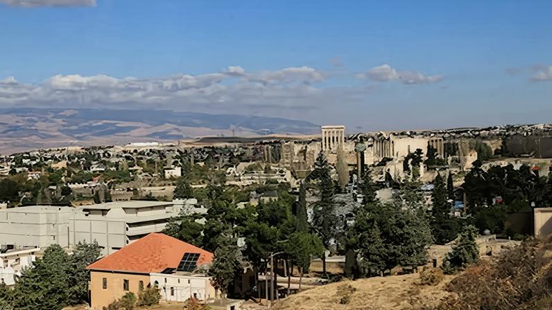Vista de la ciudad de Baalbek, en Líbano.