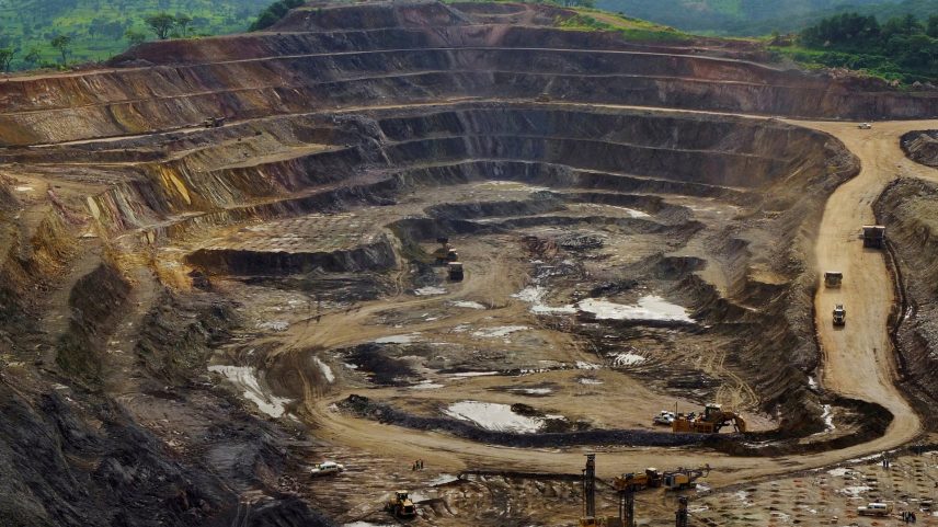 Excavators and drillers at work in an open pit at Tenke Fungurume, a copper and cobalt mine northwest of Lubumbashi in Congo's copper-producing south
