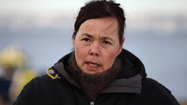 Greenland's Foreign Minister Vivian Motzfeldt speaks to media, as Denmark's Defence Minister Troels Lund Poulsen visits Nuuk, Greenland January 31, 2026. REUTERS/Stoyan Nenov/File Photo