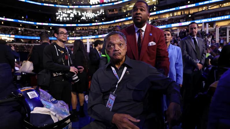 Rev. Jesse Jackson attends Day 2 of the Democratic National Convention (DNC) in Chicago, Illinois, U.S., August 20, 2024. REUTERS/Kevin Wurm