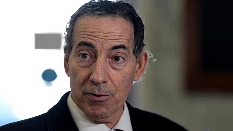 Jamie Raskin speaks with the media after viewing unredacted version of Epstein files.