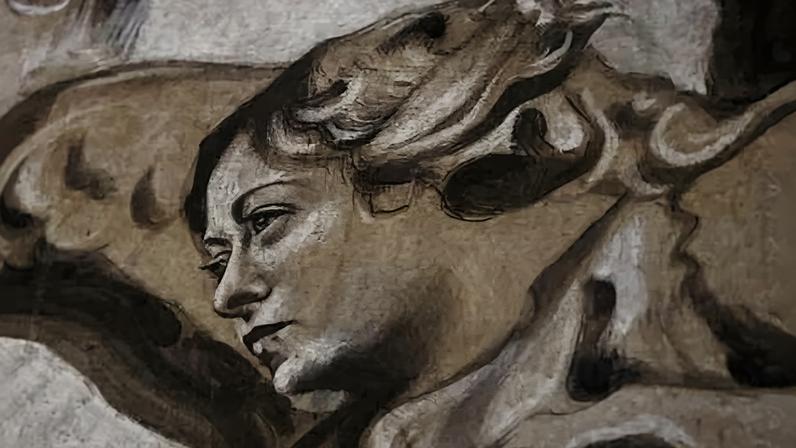 Angel bearing a resemblance to the Italian prime minister, Giorgia Meloni.