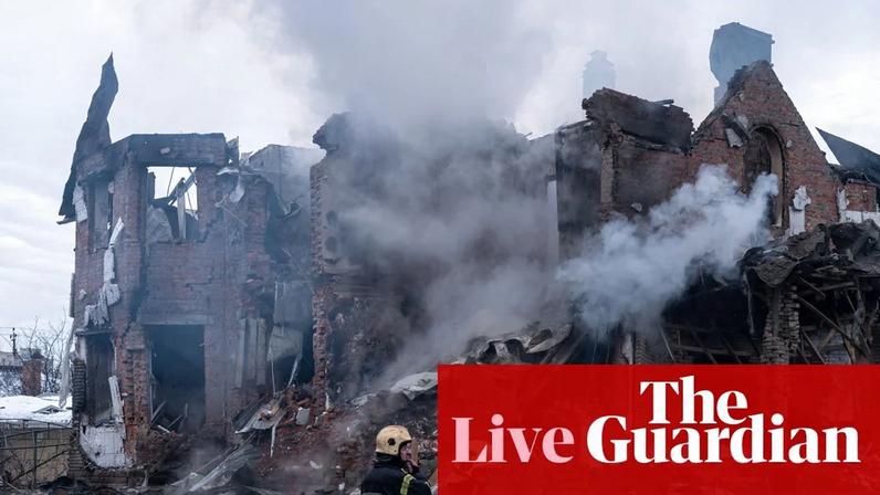 Firefighters work at a house ruined by a Russian attack, Sofiivska Borshchahivka village, Kyiv region, Ukraine, 22 February, 2026.