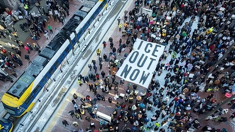 Demonstrators march against ICE operations in Minnesota on 30 January.
