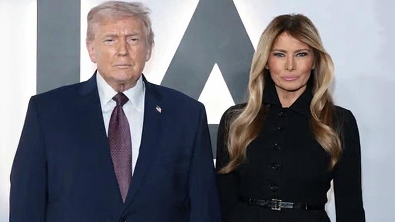 Donald Trump and Melania Trump at the Melania premiere.