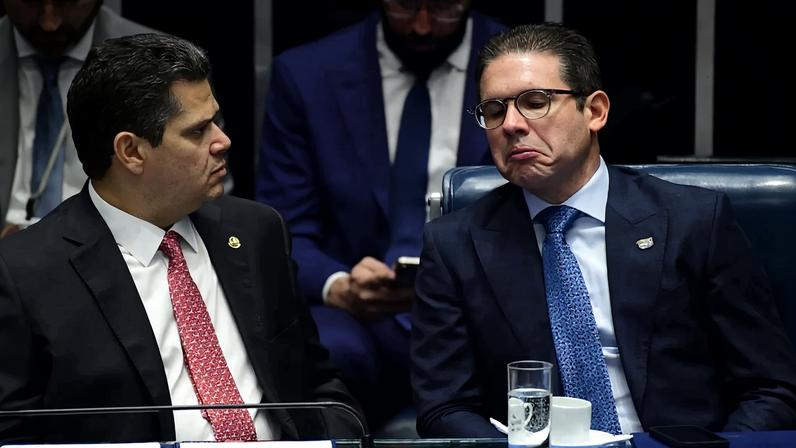 O presidente do Senado, Davi Alcolumbre (União-AP), e o presidente da Câmara, Hugo Motta (Republicanos-PB). Foto: Saulo Cruz/Agência Senado