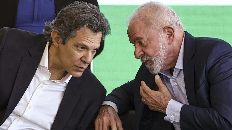 O ministro da Fazenda, Fernando Haddad, e o presidente Lula. Foto: Marcelo Camargo/Agência Brasil