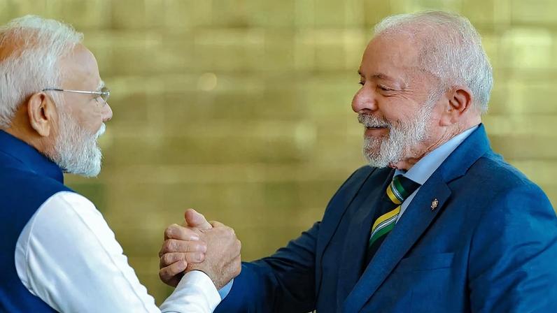 Lula se encontrou com Modi em Brasília, em julho de 2025. Foto: Ricardo Stuckert / PR