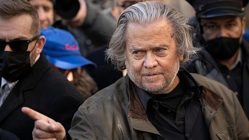 Steve Bannon outside court in Washington DC in November 2021.