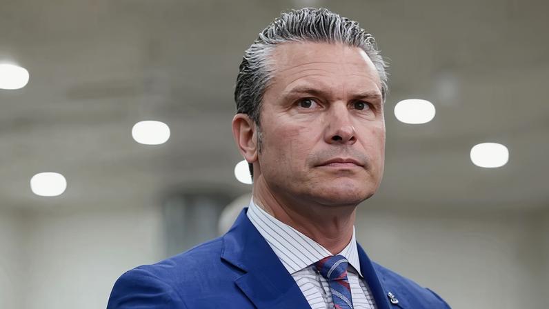 Pete Hegseth on Capitol Hill in Washington DC on 7 January.