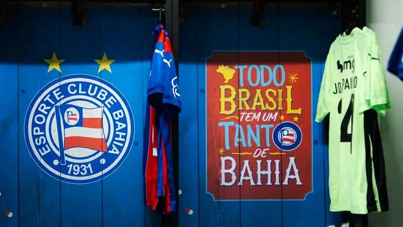 Vestiário do Bahia na Arena Fonte Nova (Foto: Letícia Martins/EC Bahia)