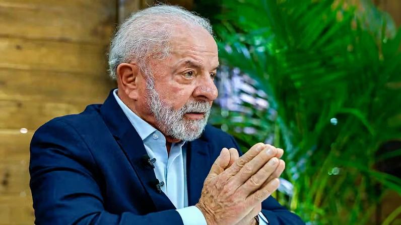 Presidente Lula fala durante entrevista — Foto: Ricardo Stuckert/Presidência da República