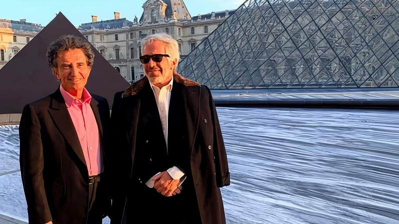Jack Lang with Jeffrey Epstein at the Louvre in Paris.