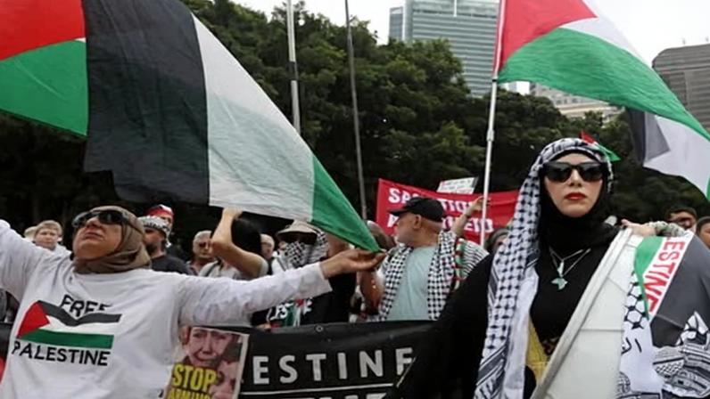 Protesters rally against Israeli President Isaac Herzog's upcoming Australian visit on February 1 2026 in Sydney