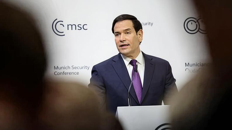 Rubio told the Munich Security Conference the US and Europe had made the same mistakes, including bowing down to ‘a climate cult’. Photograph: Alexandra Beier/AFP/Getty Images