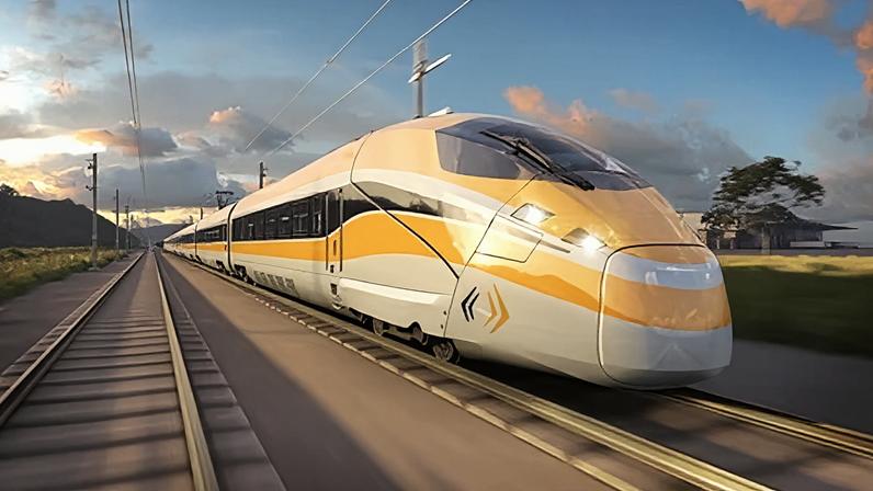 An artist impression of Australia’s proposed high-speed rail. The government will release the business case for the project.