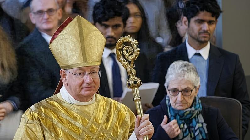 Richard Moth during his installation mass as the archbishop of Westminster at Westminster Cathedral in London on Saturday.
