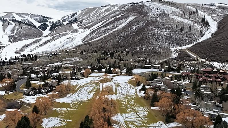 Patchy snow in Park City, Utah, on Friday.