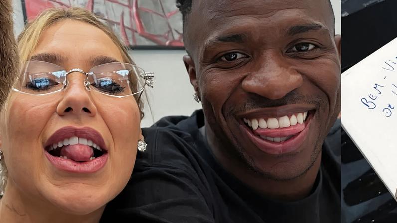 Rainha de bateria da Grande Rio no Carnaval 2026, Virgínia voltou à Espanha e ganhou surpresa especial do atacante do Real Madrid!