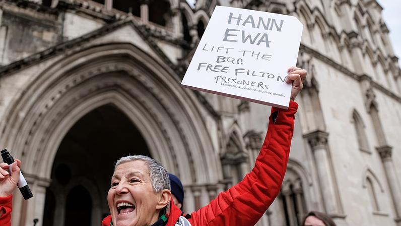 Palestine Action supporters celebrated outside the high court last week.