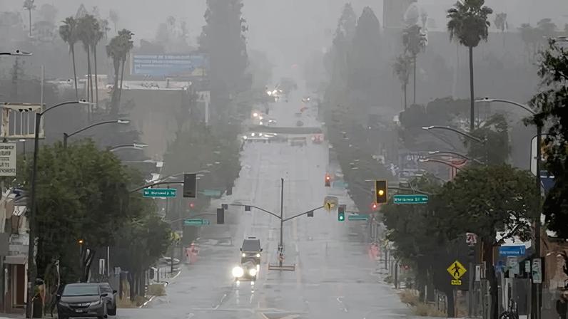 Heavy rain in Altadena, Los Angeles, which brought flooding to some areas.