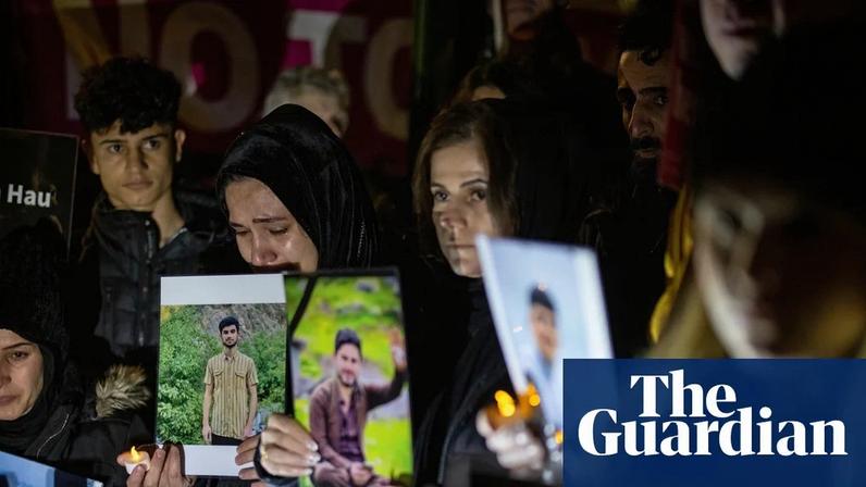 Mourners holding a vigil in London in November 2021 for those who died in the Channel disaster.