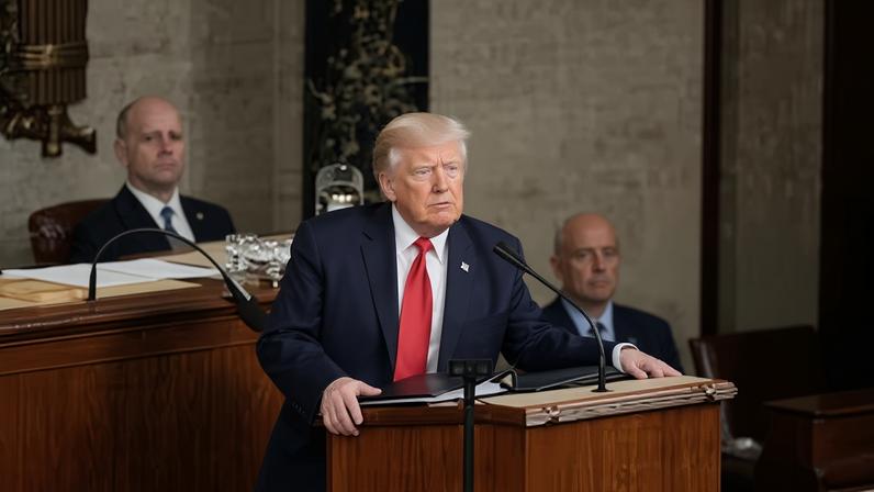 Donald Trump durante su discurso, en Washington, este martes.