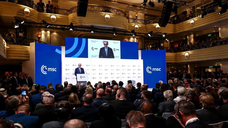 German Chancellor Friedrich Merz speaks during the Munich Security Conference (MSC) in Munich, Germany, February 13, 2026. REUTERS/Liesa Johannssen
