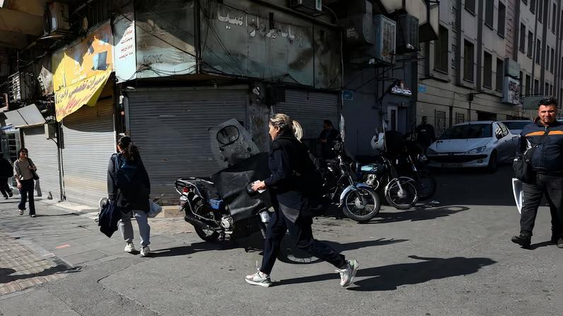 Aftermath of strike in Tehran