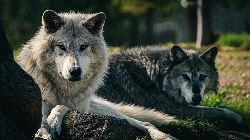 Gray wolves in Yellowstone national park in Wyoming in 2023.