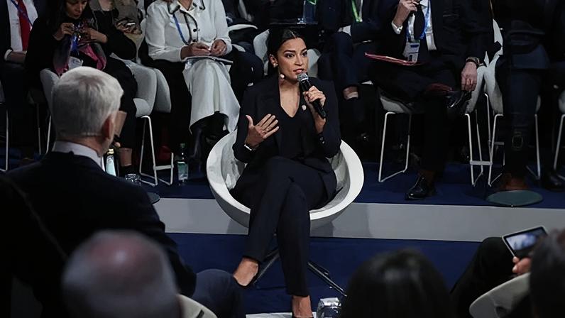 Alexandria Ocasio-Cortez speaks at a townhall panel on populism at the 62nd Munich Security Conference on 13 February 2026 in Munich, Germany.
